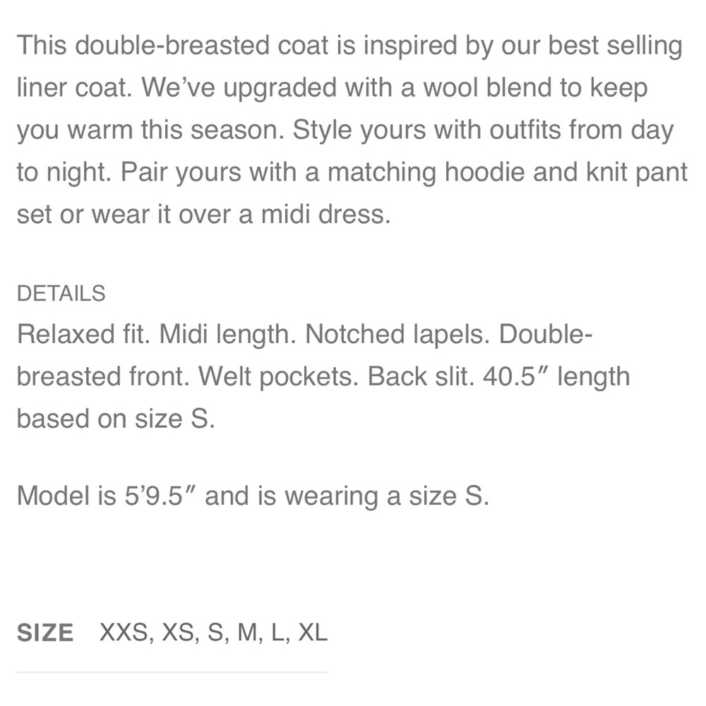 OAK + FORT PLAID WOOL BLEND DOUBLE-BREASTED COAT NWOT - Picture 6 of 8